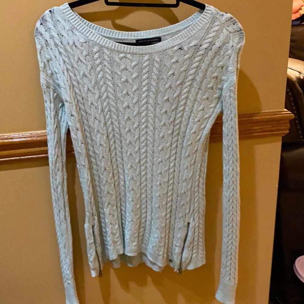 Mint Green Zipper Side Sweater